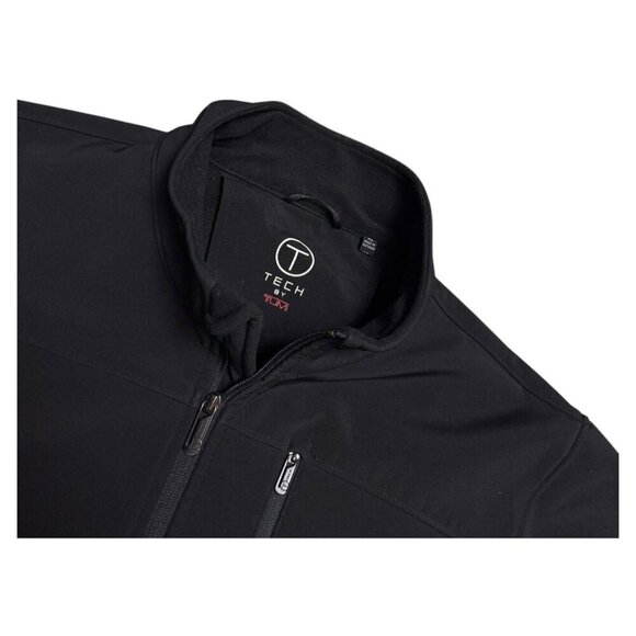 TUMI TECH Waterproof Soft Shell Black Windbreaker Designer Jacket Mens XL - Picture 3 of 6